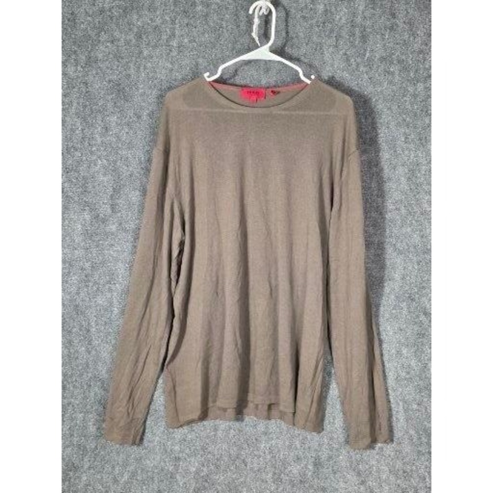 Mens XXL Sweater Crewneck Taupe Brown Made in Italy Hugo Boss Red Label